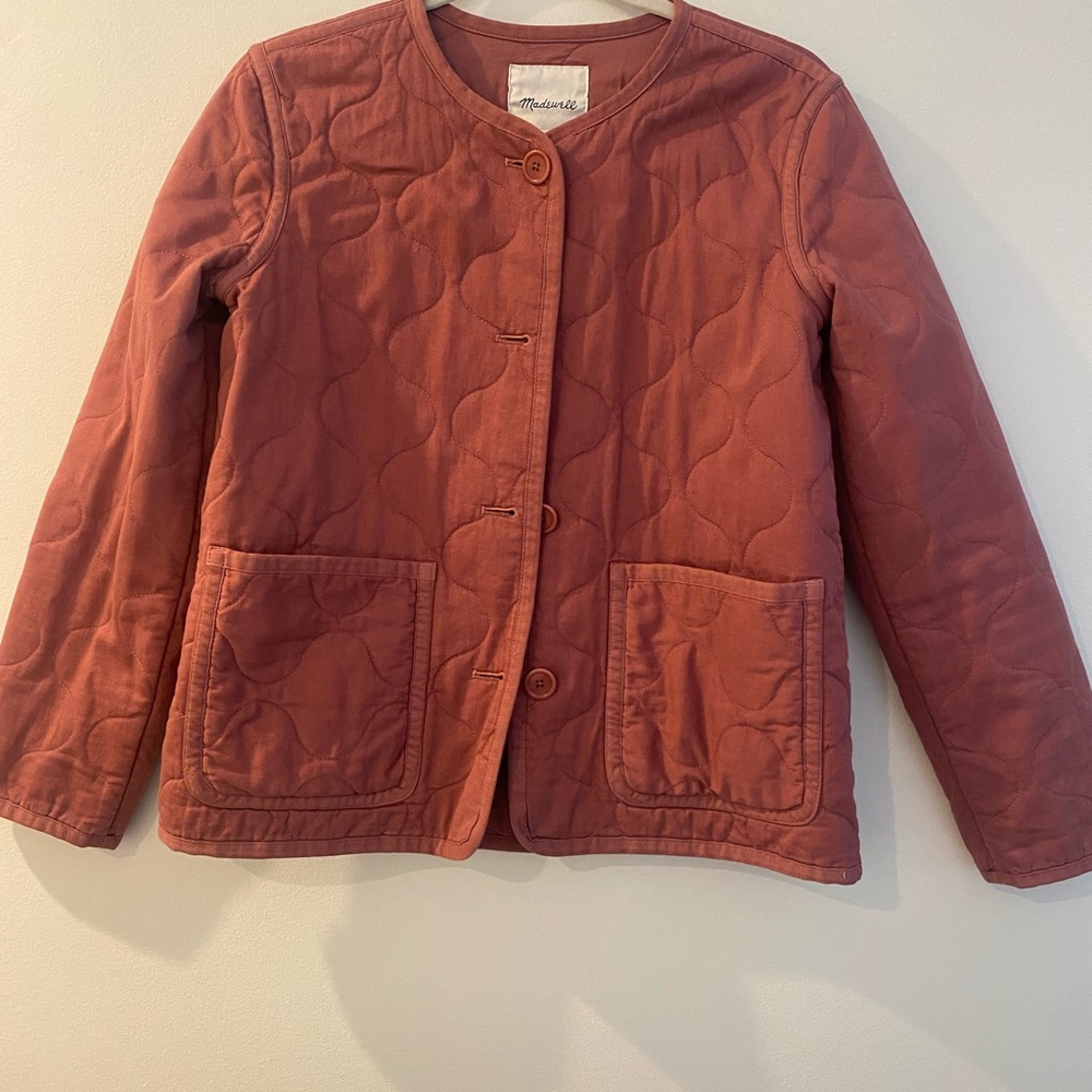 Madewell Cotton Quilted Liner Jacket Dusty Rose Pink Size XXS